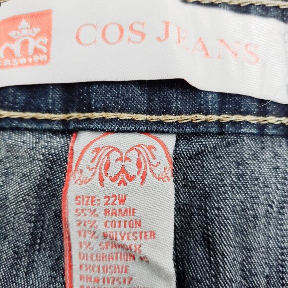 NEW COS Jeans Embellished Pockets Dark Wash Women's Plus Size 22 W NWT - Picture 6 of 9